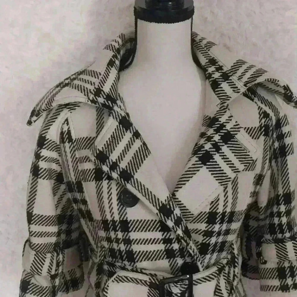 Me Jane Women 3/4 Sleeve Houndstooth Belted Cropped Jacket Size M - Picture 2 of 8